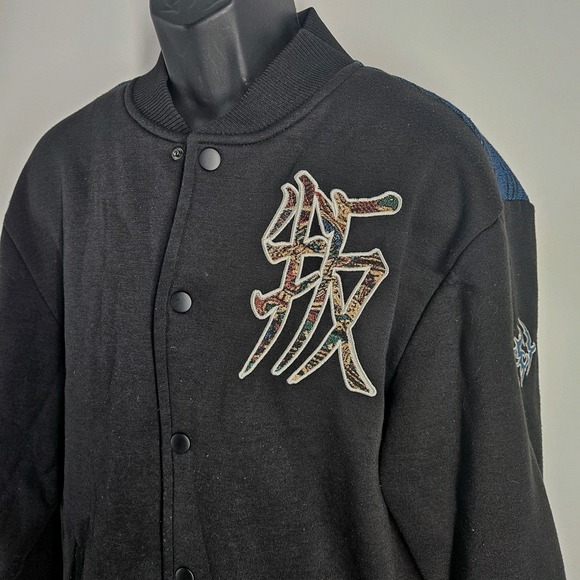 Rebel Vengeance Jacket Mens XL Varsity Bomber Japanese Warrior Anime Tapestry - Picture 1 of 9